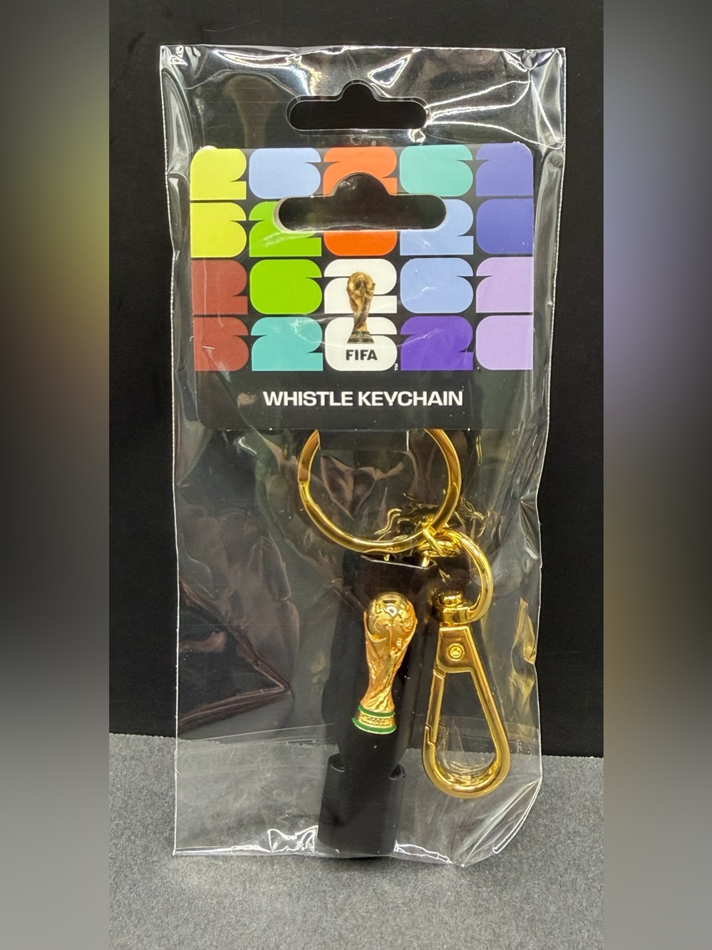 FIFA Gold World Cup Whistle Keychain - Black & Gold- NWT